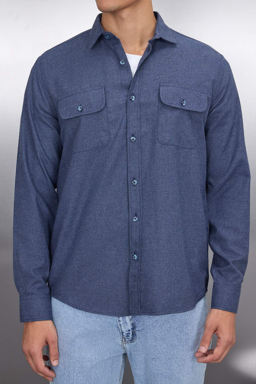 TRENDYOL MAN Haki Regular Fit Cift Cep Kapakl? Dokulu K?sl?k Ceket Gomlek TMNAW22GO0350 - Trendyolmilla фото 3