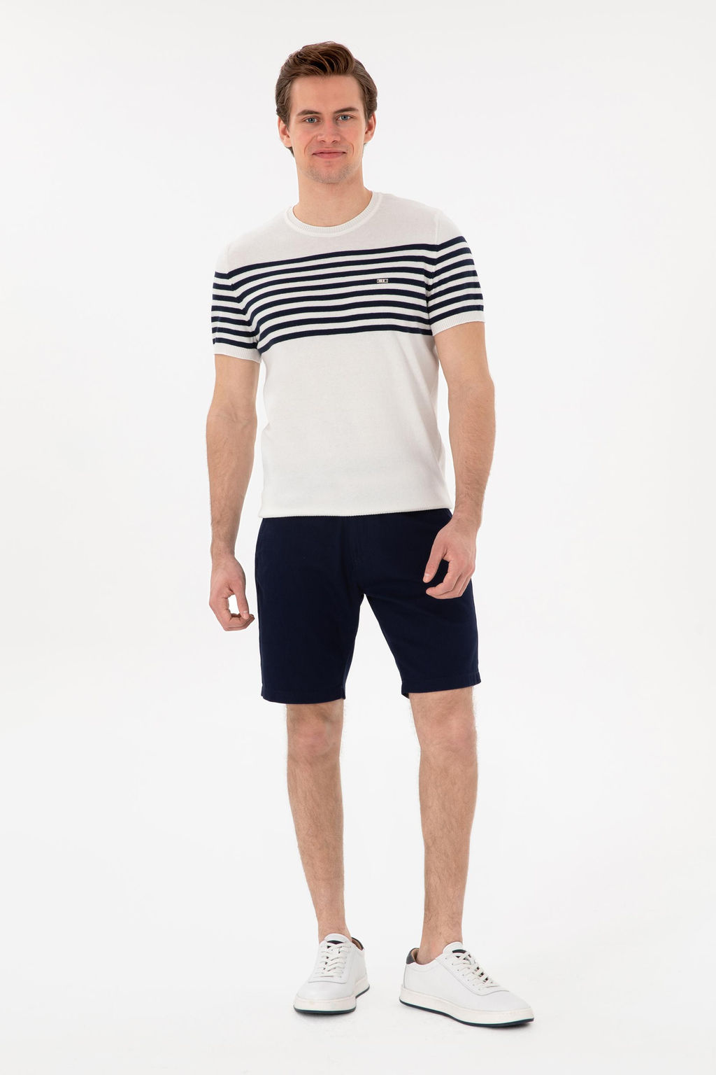 Erkek Slim Fit Bisiklet Yaka Beyaz Triko Ti__rt Sepette S_rpriz _ndirim - U.s. polo assn фото 4
