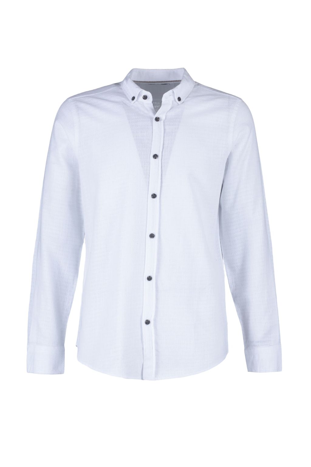 TRENDYOL MAN Beyaz Slim Fit Dokulu %100 Pamuklu Nefes Alabilen Gomlek TMNAW23GO00162 - Trendyolmilla фото 6