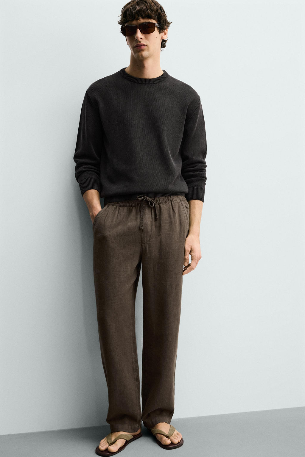 PANTAL?N RELAXED FIT ESTRUCTURA / Marr?n - Zara фото 14