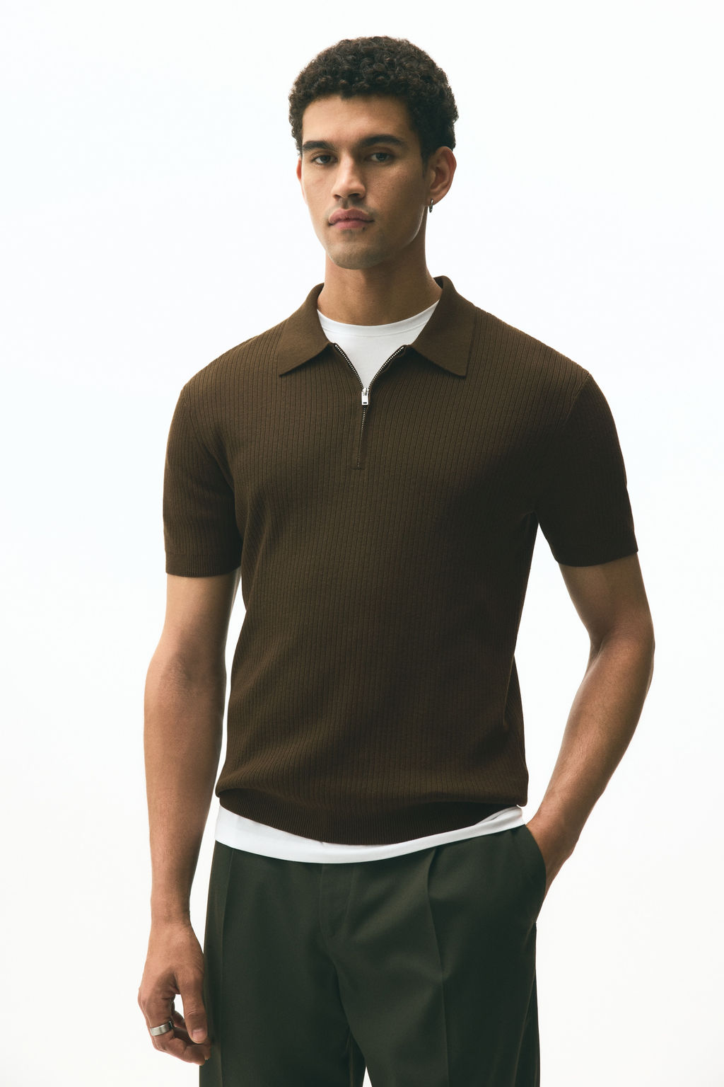 Polo con media cremallera Slim Fit - H&m фото 5