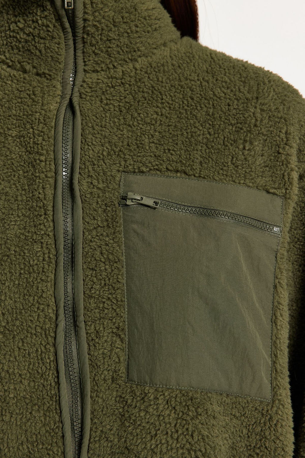 TRENDYOLMILLA Winter Essentials Gri Polar Fermuarl? Dik Yaka Uzun Kol Cep Detayl? Orme Sweatshirt TWOAW24SW00071 фото 6