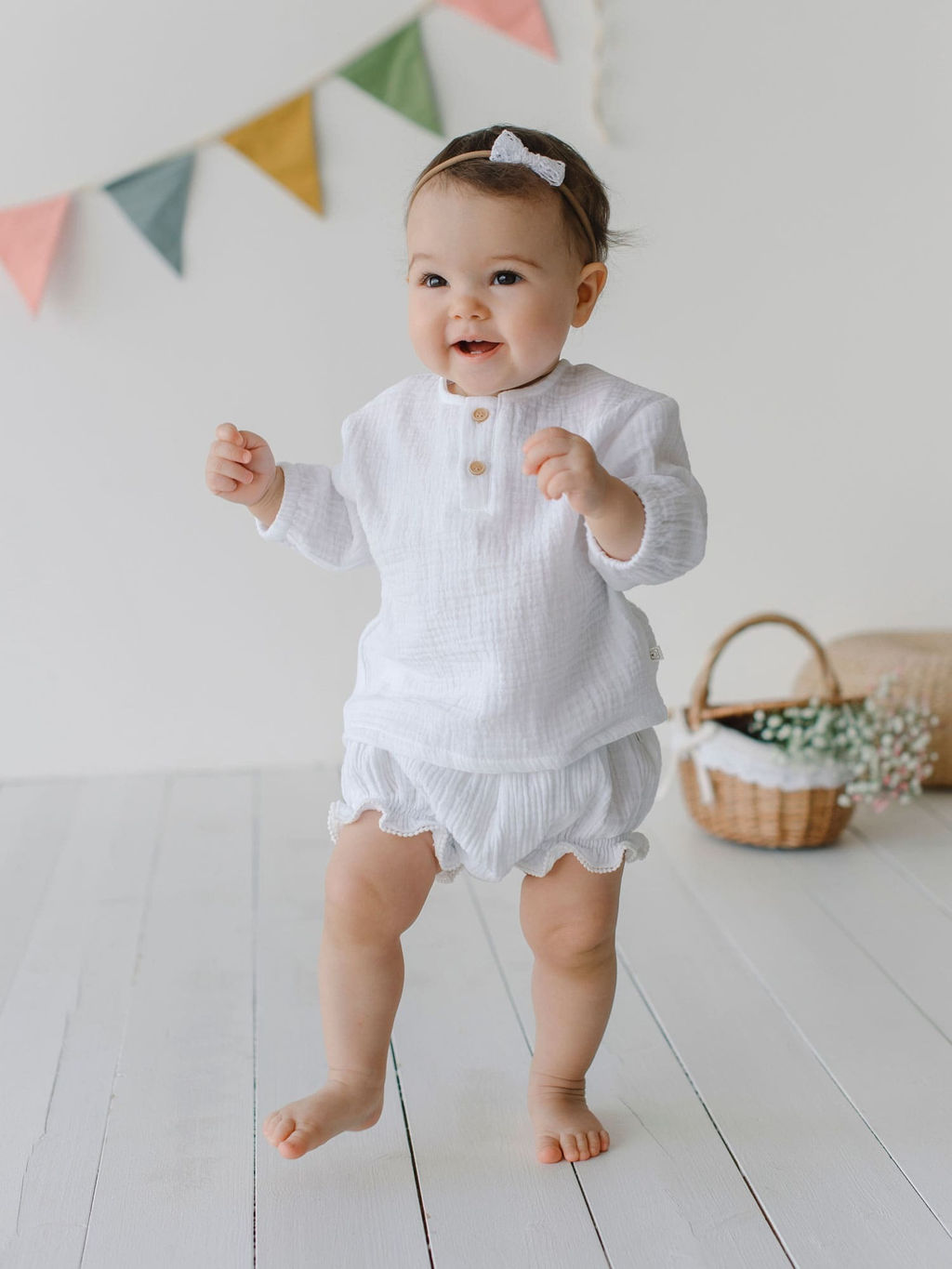 Повязка с ажурным бантиком "Молоко" 0+