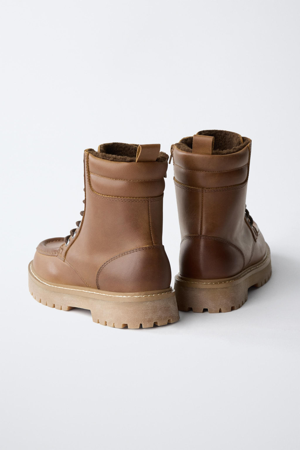 LINED LEATHER ANKLE BOOTS - Zara фото 6