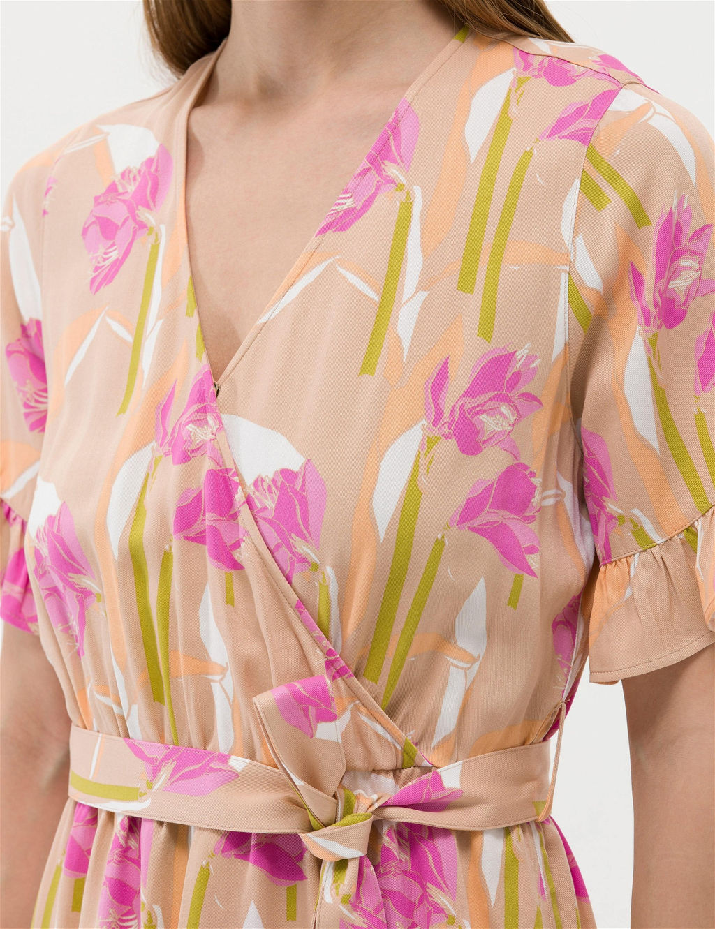 Turuncu Comfort Fit Desenli Elbise - Pierre cardin фото 7