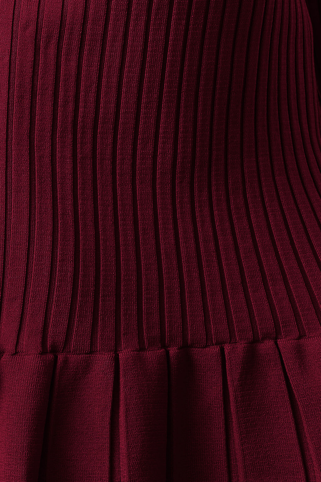 Bordo Mini Pileli Triko Elbise TWOAW24EL00013