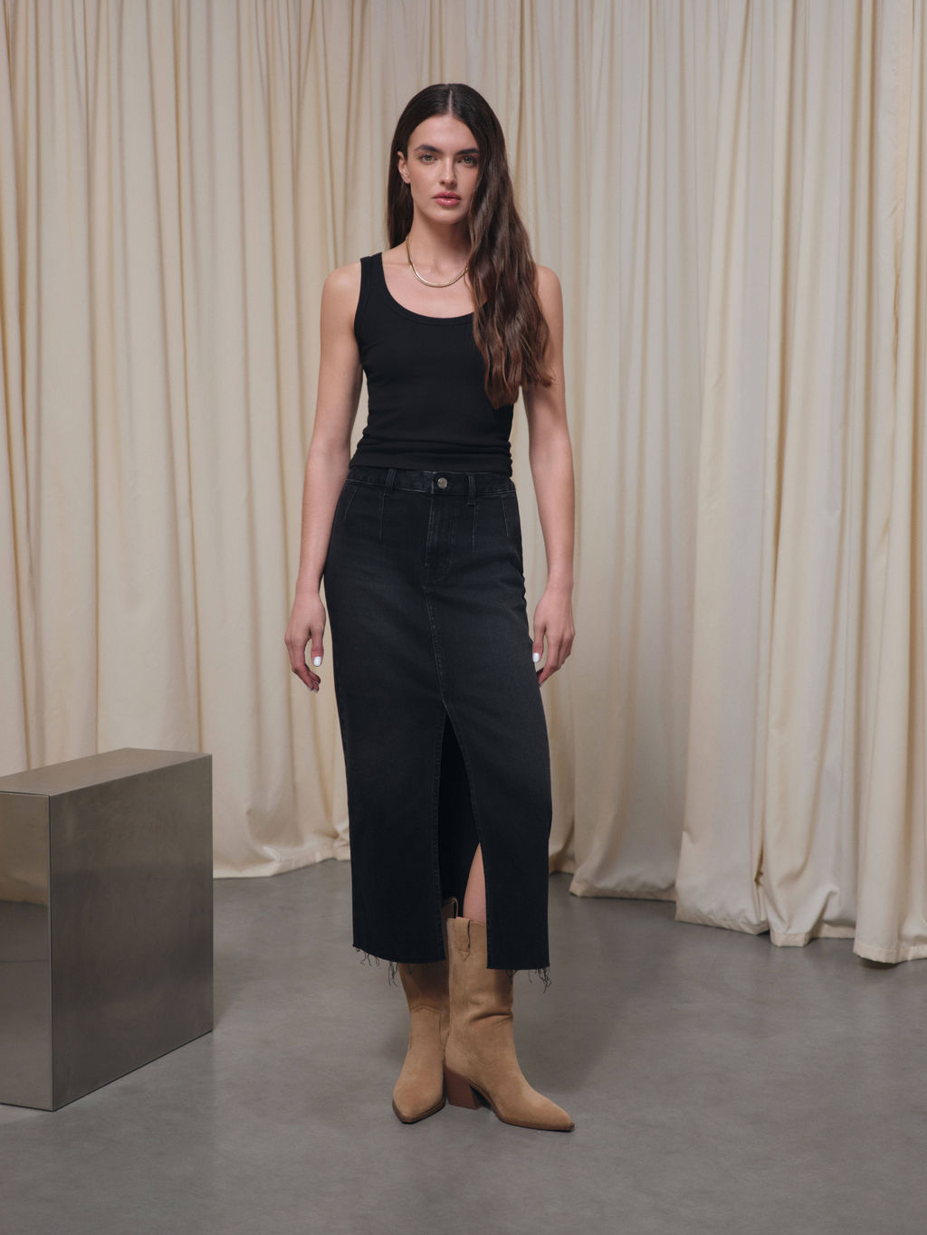 CONTE CON-815 Юбка джинсовая женская washed black