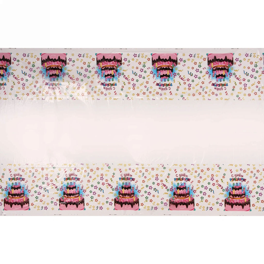 Цена за 4 шт. Скатерть "С днем рождения!!!" 108*180см, пвх
