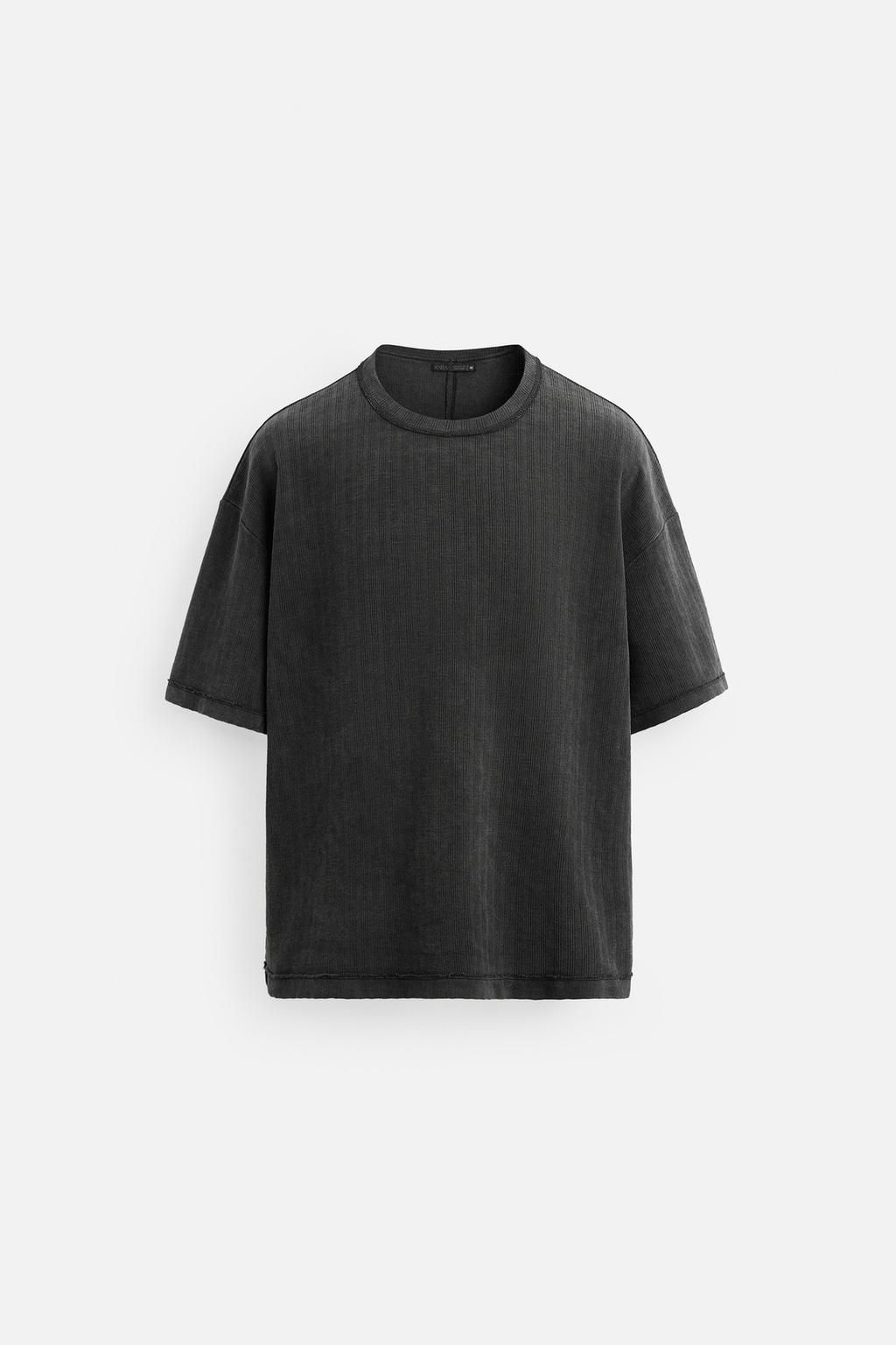 WASHED TEXTURED KNIT T-SHIRT - Zara фото 25