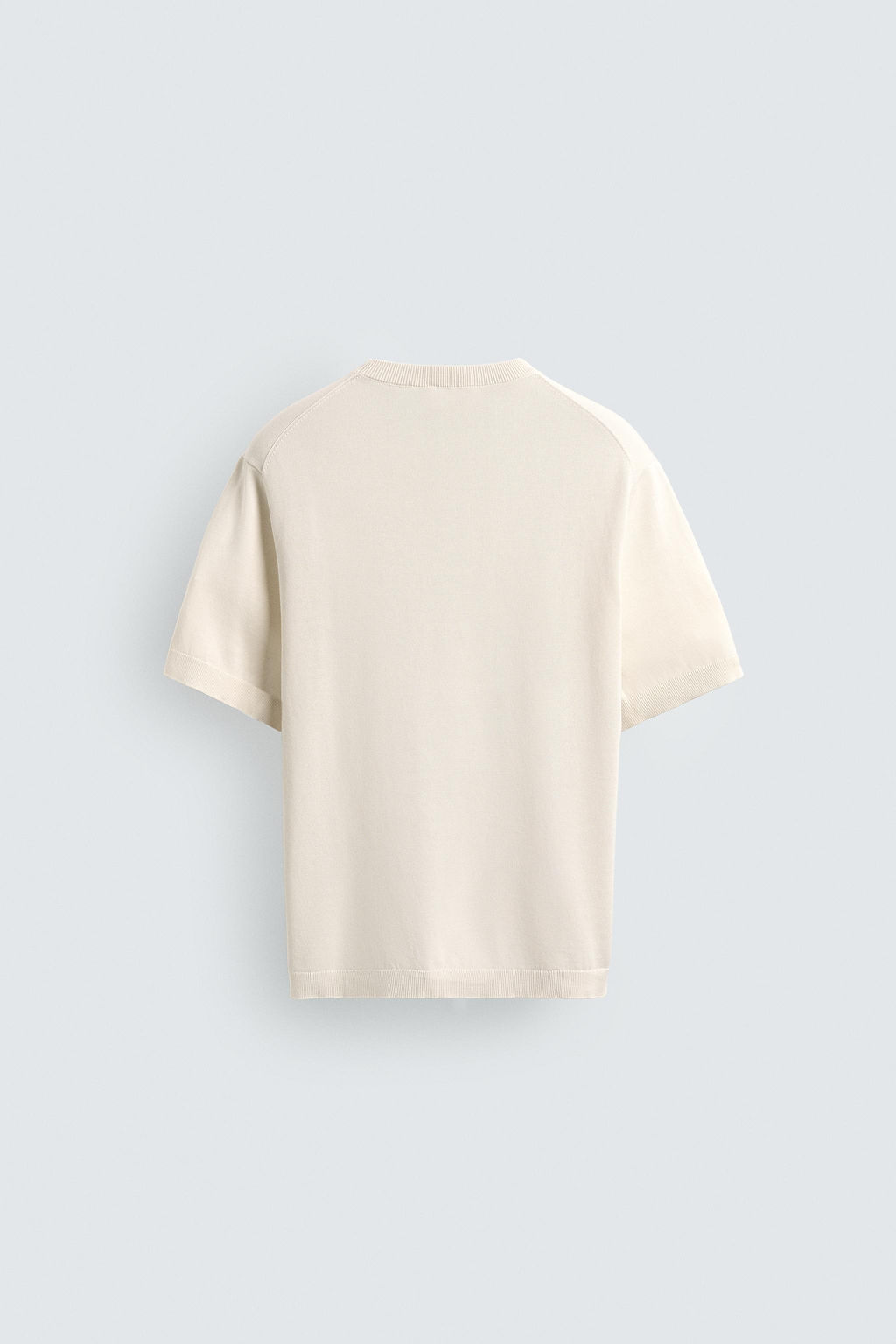 CAMISETA PUNTO LIGERO ALGOD?N / Blanco roto - Zara фото 8