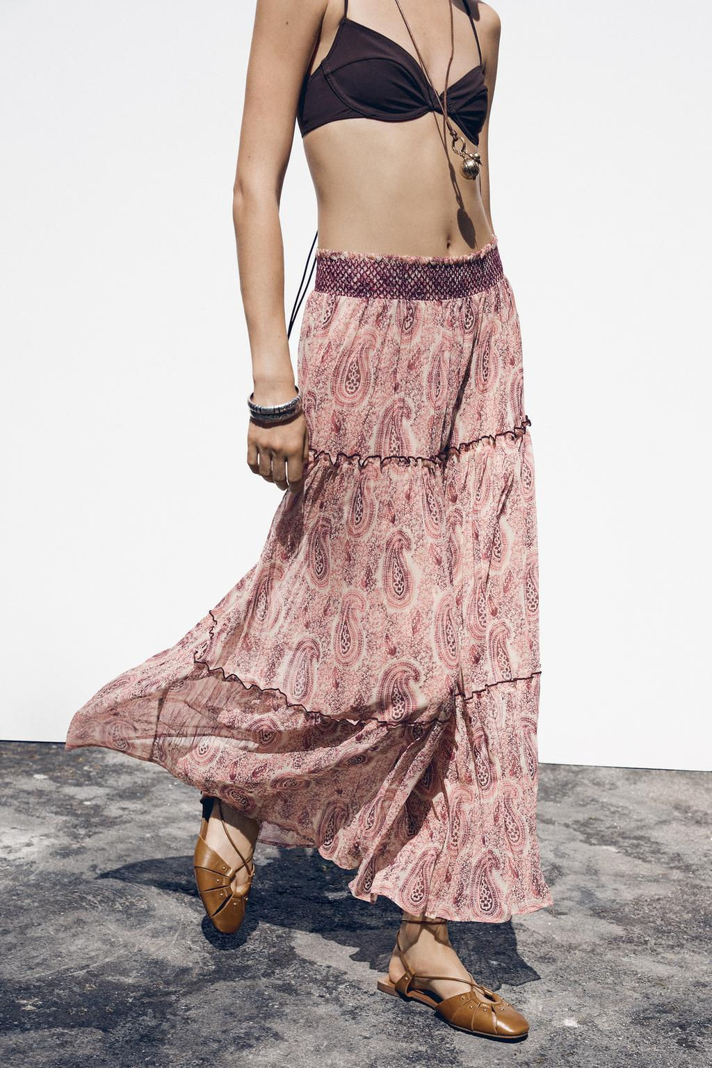 PRINTED MIDI SKIRT - Zara фото 4