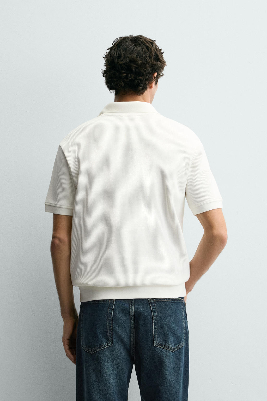 VERTICAL TEXTURED POLO SHIRT - Zara фото 3