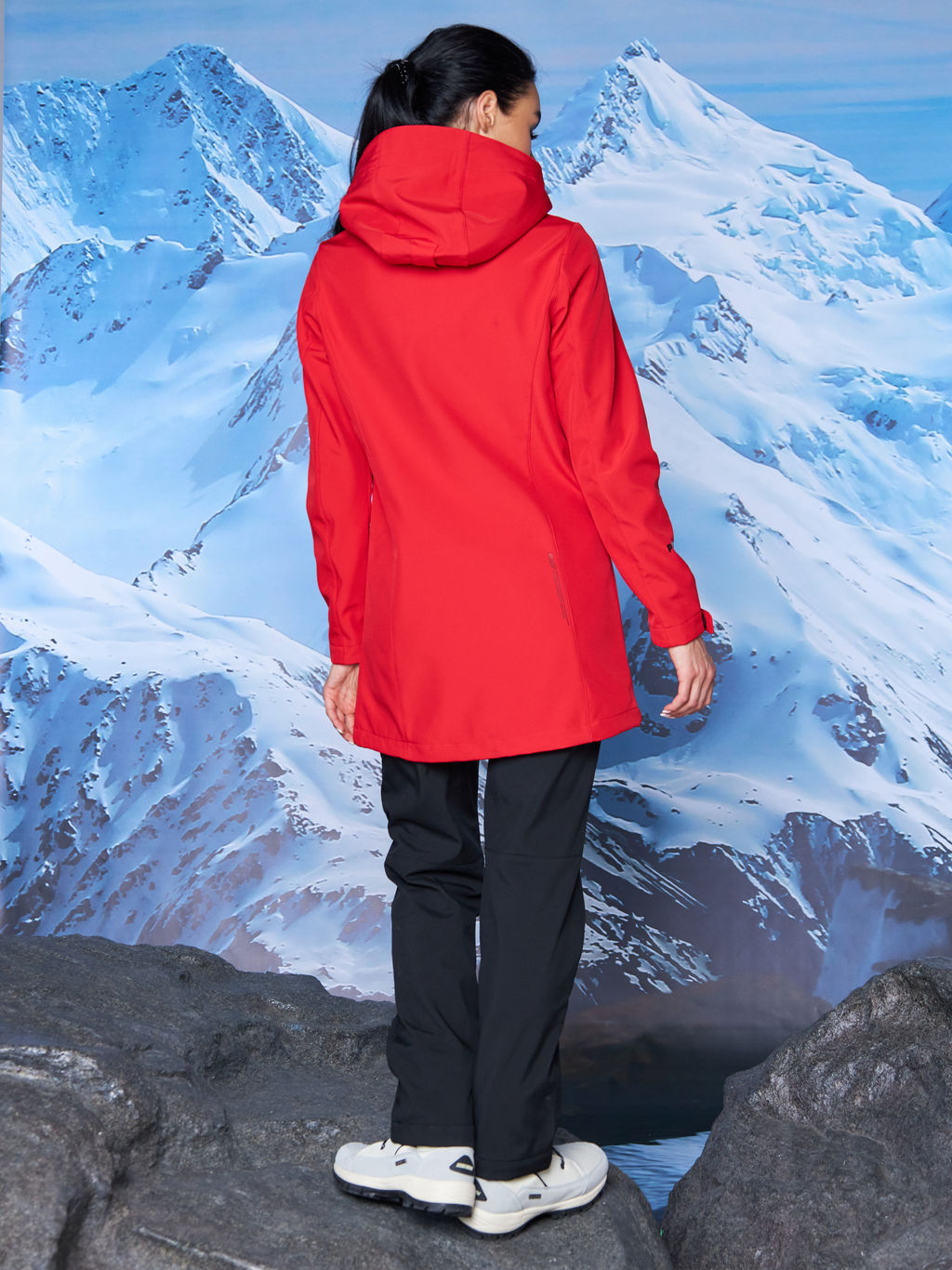 Женская парка виндстопер софтшелл на флисе Azimuth Стихия Неба 124/22956_703 Красный  фото 14