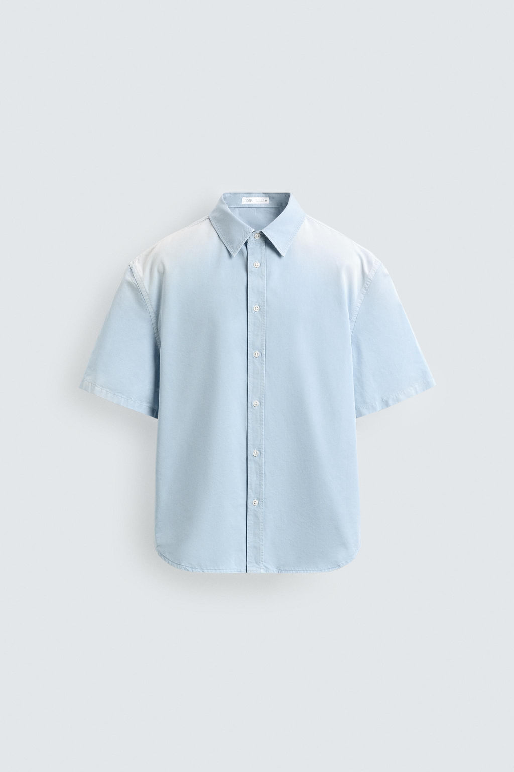 CAMISA RELAXED FIT LAVADO SPRAY / Azul claro - Zara фото 8