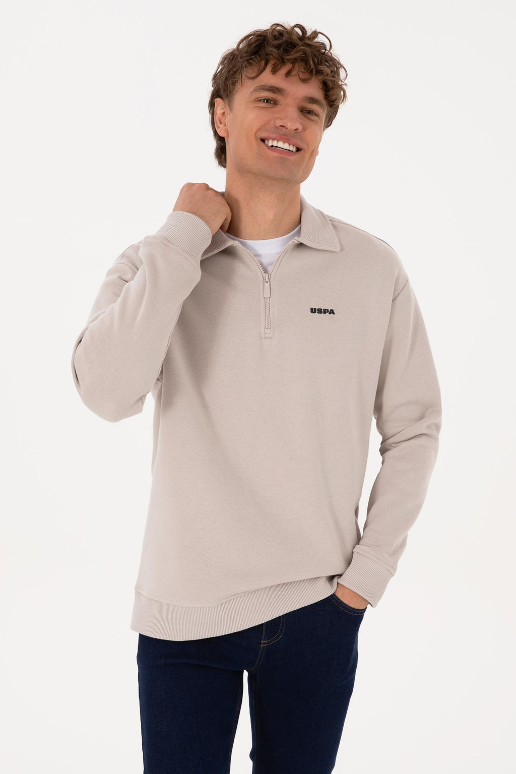 Erkek Regular Fit Yar_m Fermuarl_ Ta_ Basic Sweatshirt - U.s. polo assn фото 10