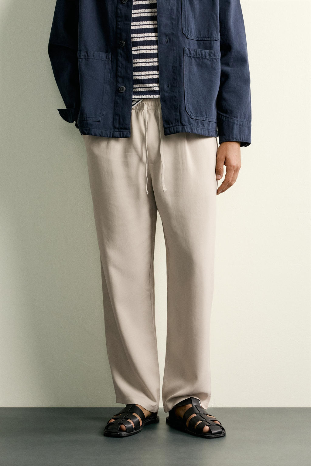 PANTAL?N RELAXED FIT 100% LYOCELL / Beige - Zara фото 2