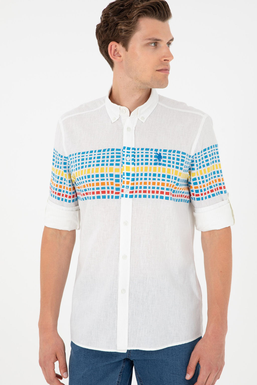 Мужская рубашка Saks с длинным рукавом - U.s. polo assn фото 3