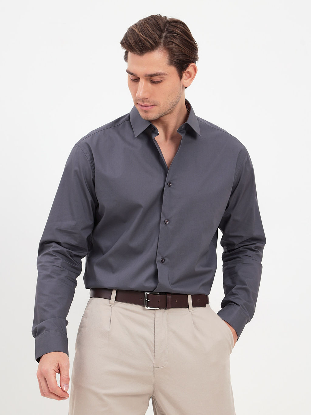 Сорочка мужская длинный рукав GREG 330/237/0873/Z/1p STRETCH  фото 9