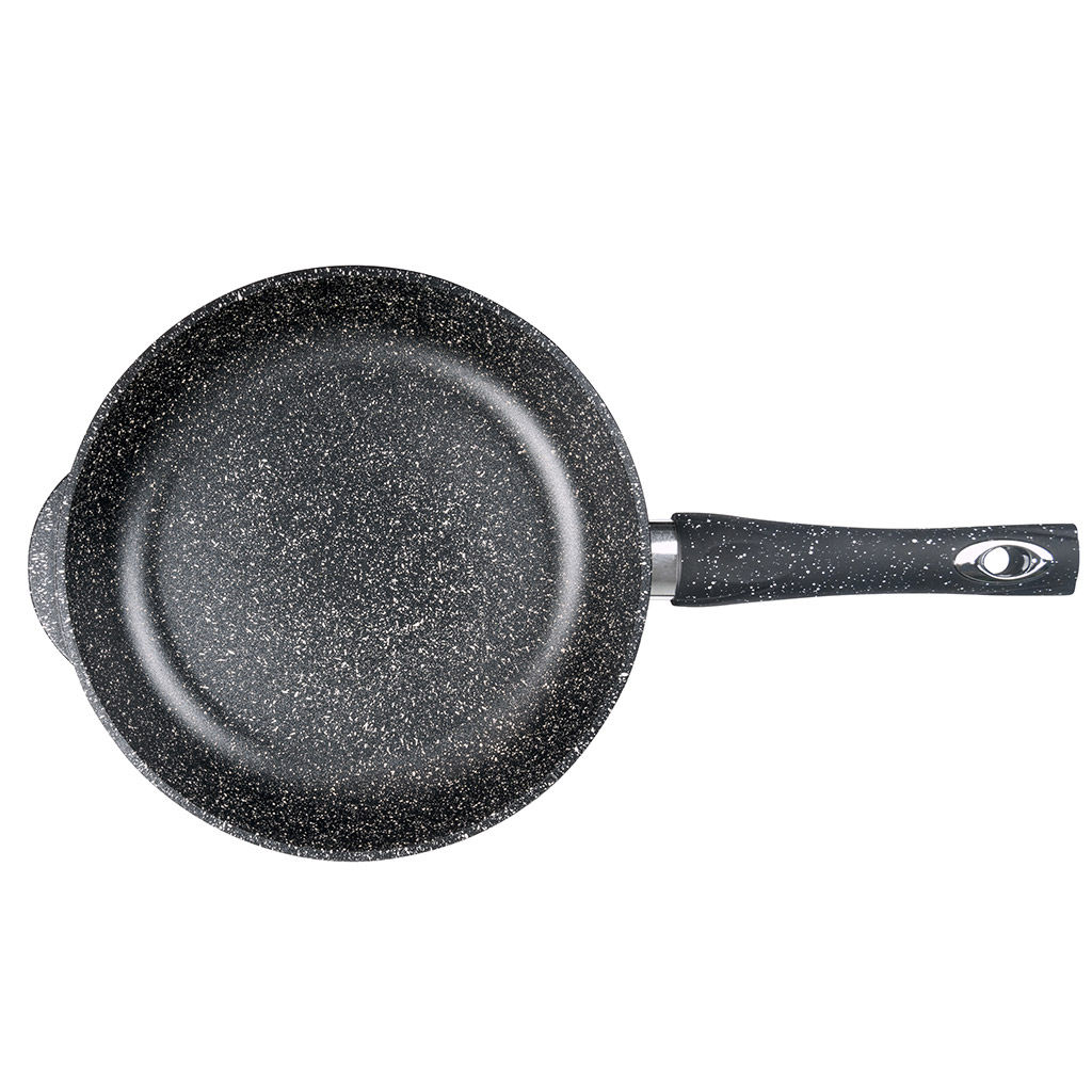Сковорода с тефлоновым покрытием д28см Гранит, h5,5см, s0,4см, ручка из термостойкого пластика (Россия) - Домашняя мода фото 2