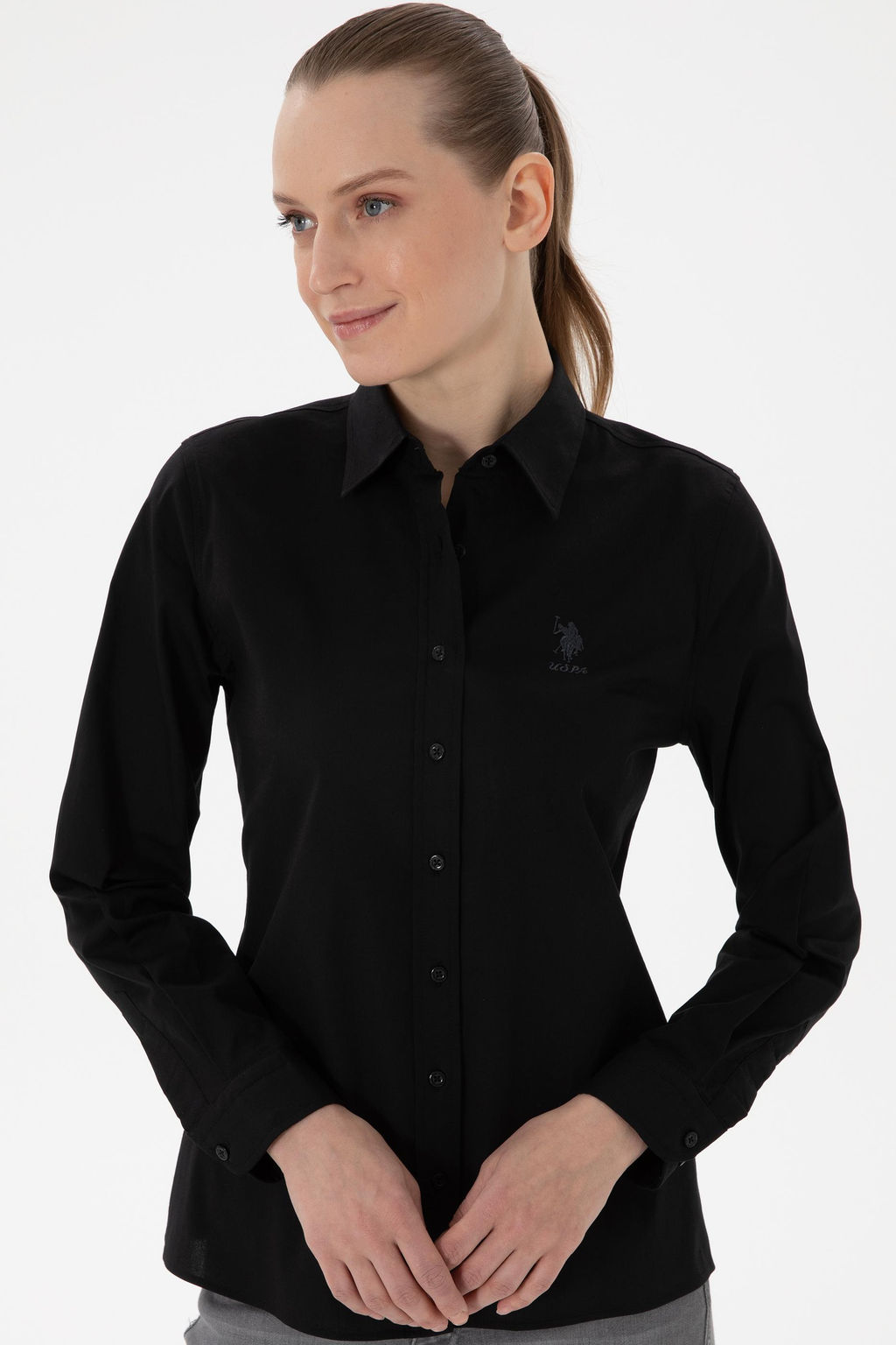 Kad_n Siyah Uzun Kollu Basic G_mlek Sepette S_rpriz _ndirim - U.s. polo assn фото 3