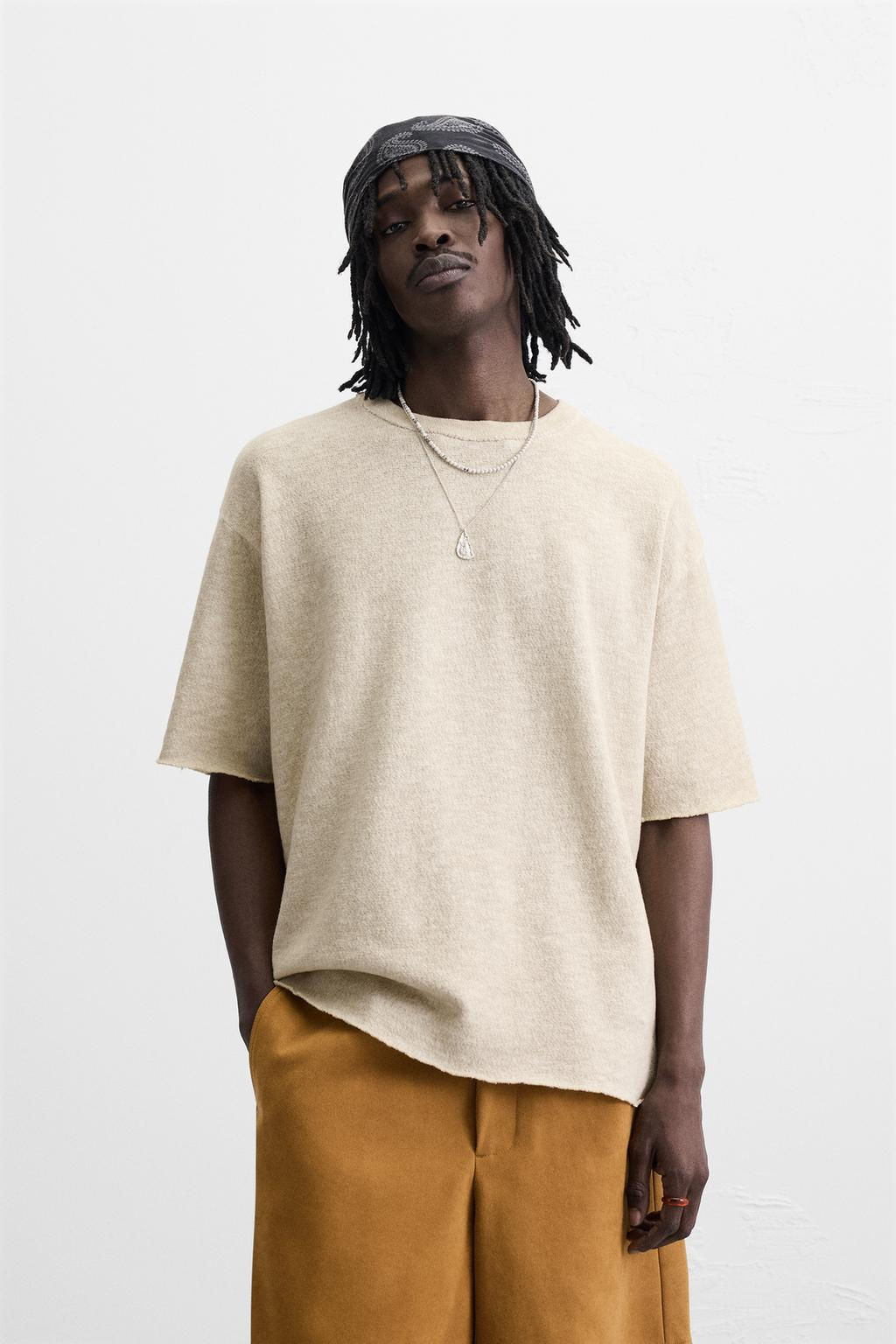 TEXTURED PRINT KNIT T-SHIRT - Zara фото 2