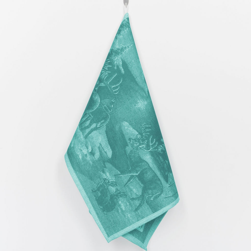 07с-39ЯК 50*70 Полотенце "Зимний лес" цв. изумруд