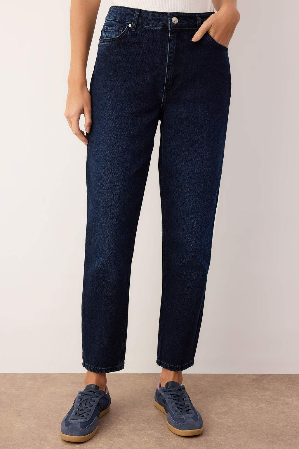 Gece Mavisi Yuksek Bel Yeni Mom Jeans TWOAW26JE00054 - Trendyolmilla фото 3