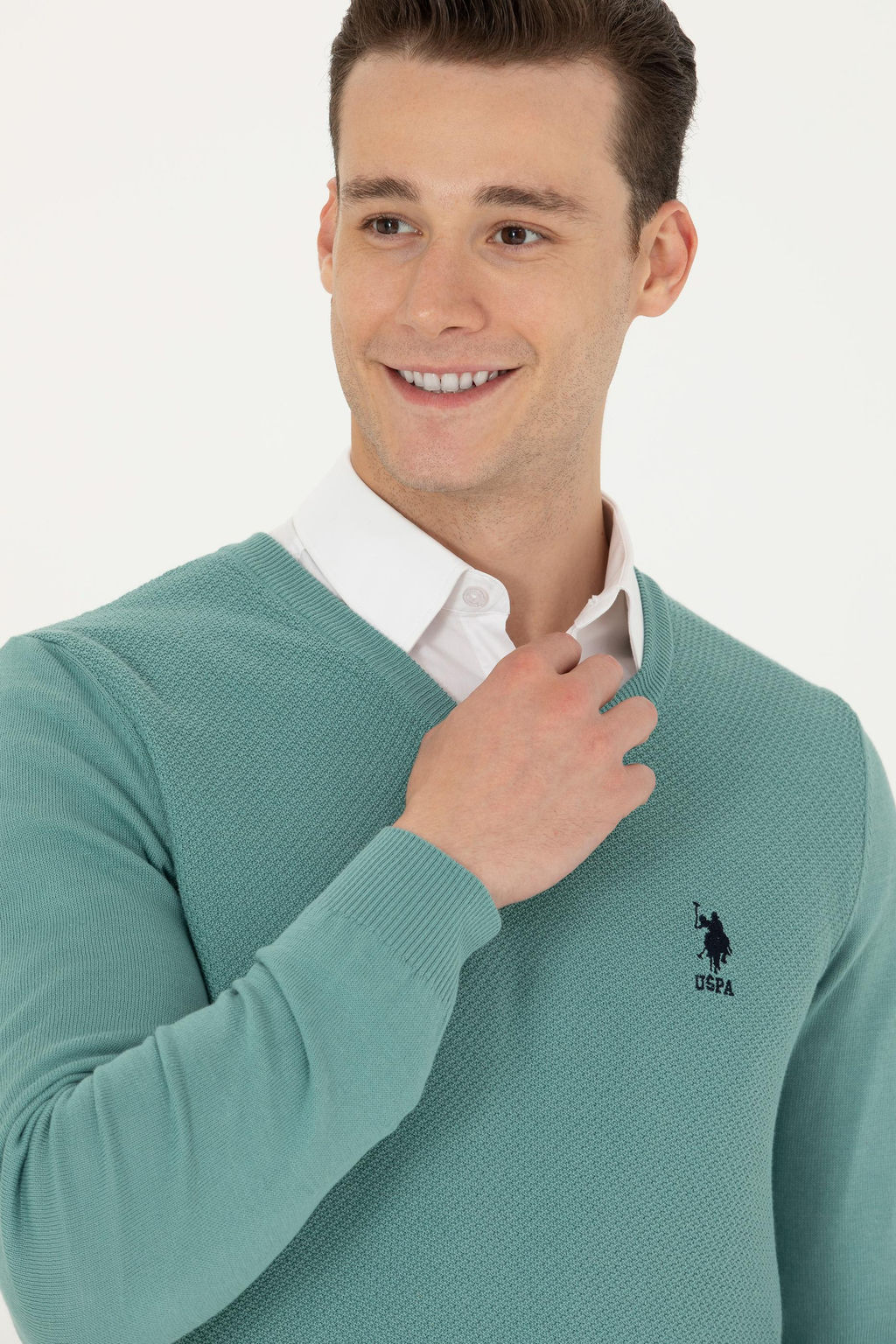 U. S. Polo Assn Мужской мятный базовый свитер Неожиданная скидка в корзине - U.s. polo assn фото 16