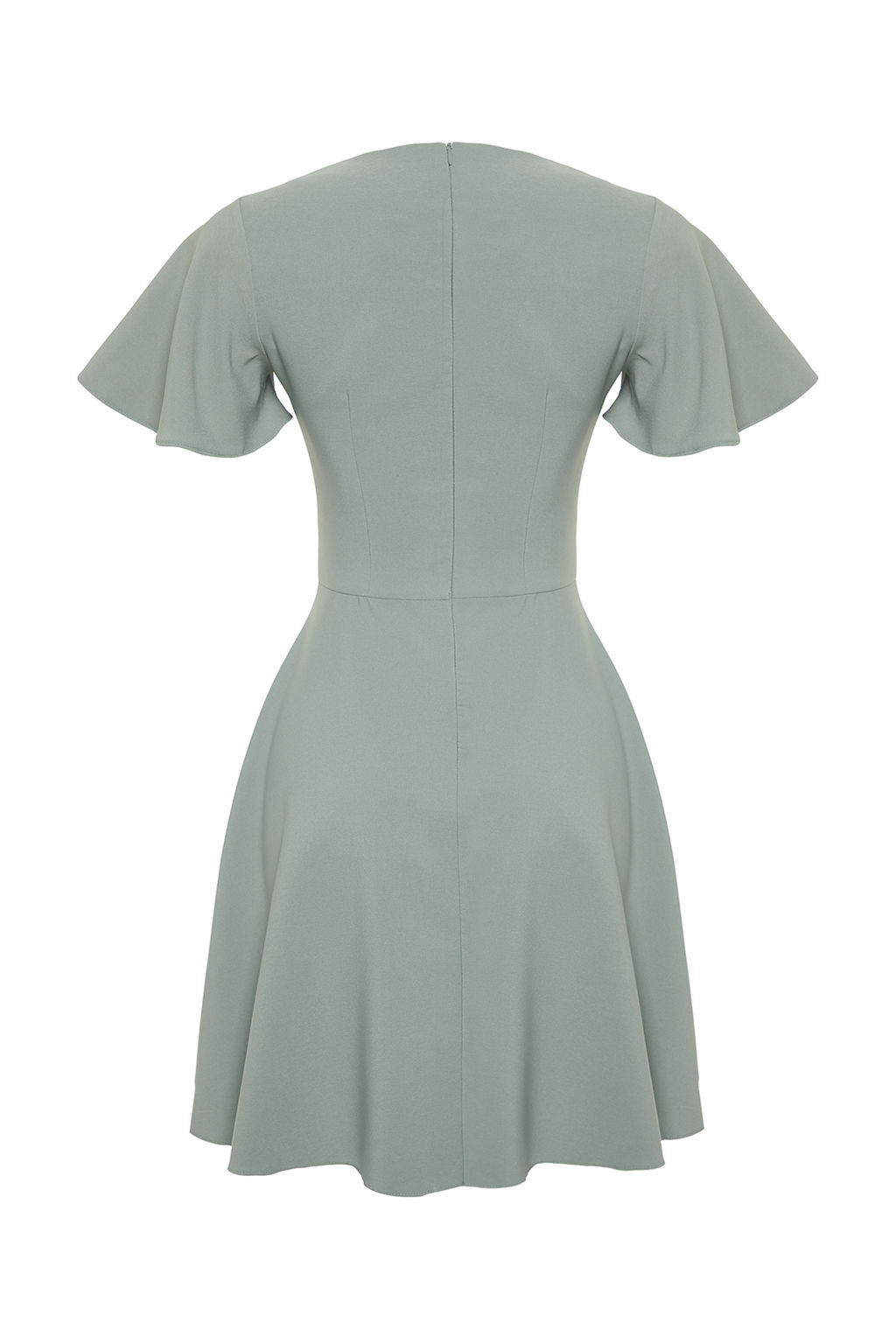 Mint Kemerli Etegi Volanl? Mini Dokuma Elbise TWOSS24EL00603