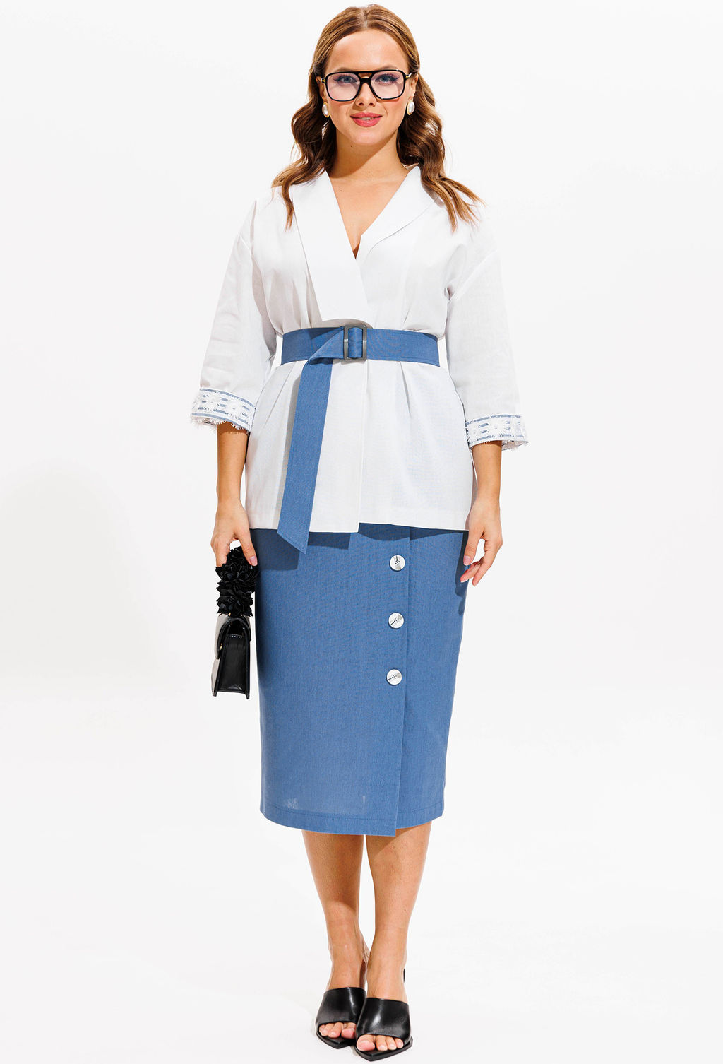 Комплект Anastasia 1083 бело-голубой