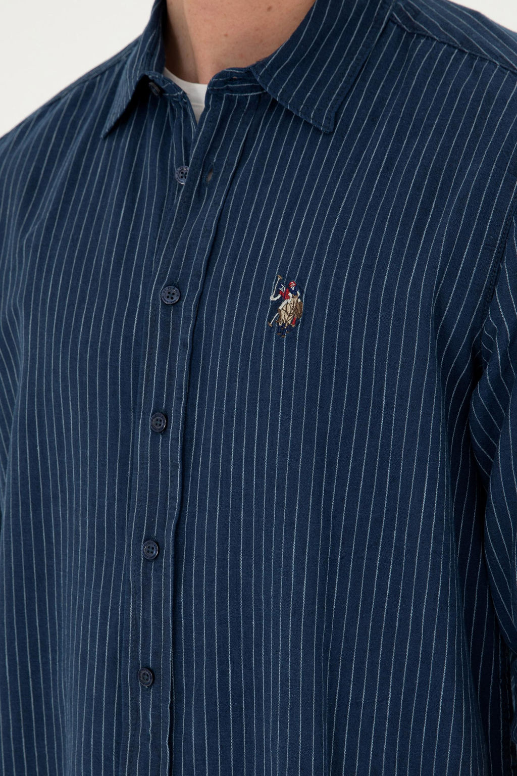 U. S. Polo Assn / Мужская темно-синяя джинсовая рубашка - U.s. polo assn фото 14