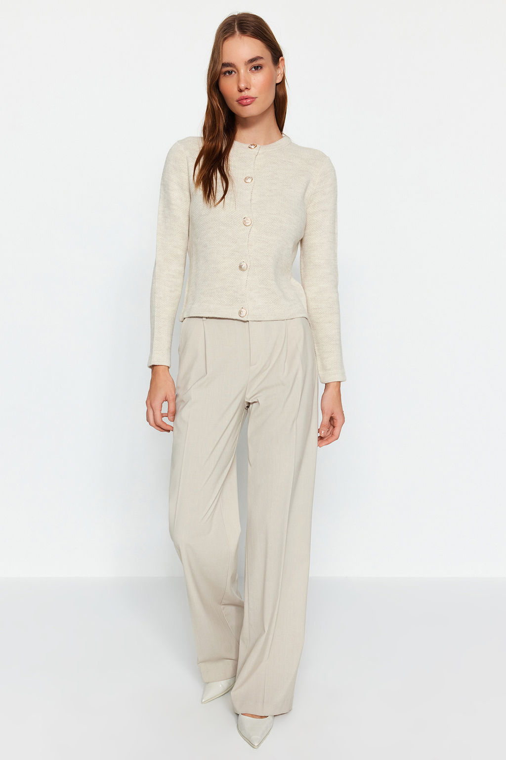 TRENDYOLMILLA Siyah Basic Ceket Gorunumlu Triko H?rka TWOAW24HI00090  фото 9