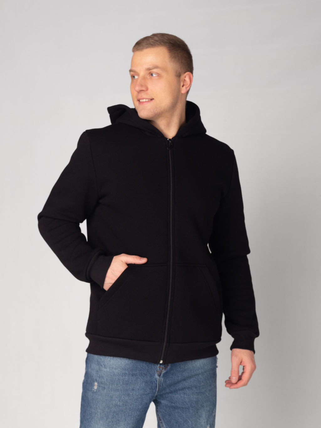 Толстовка мужская футер 3-х нитка начес пенье БАРС ЧЕРНЫЙ - Домтрик фото 8