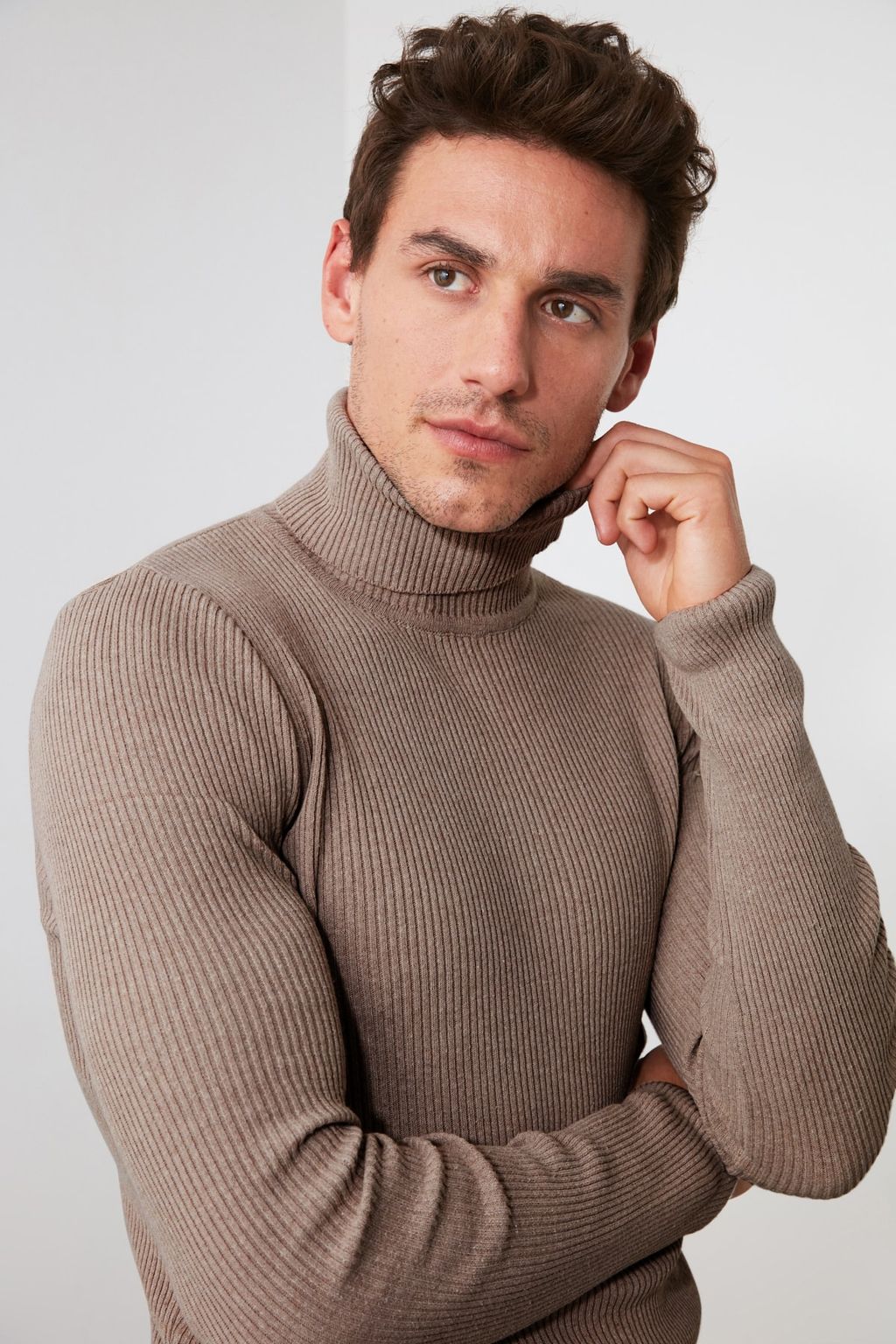 TRENDYOL MAN Lacivert Slim Fit Pamuklu Bal?kc? Yaka Fitilli Orgu Kazak TMNAW20MG0031 - Trendyolmilla фото 43