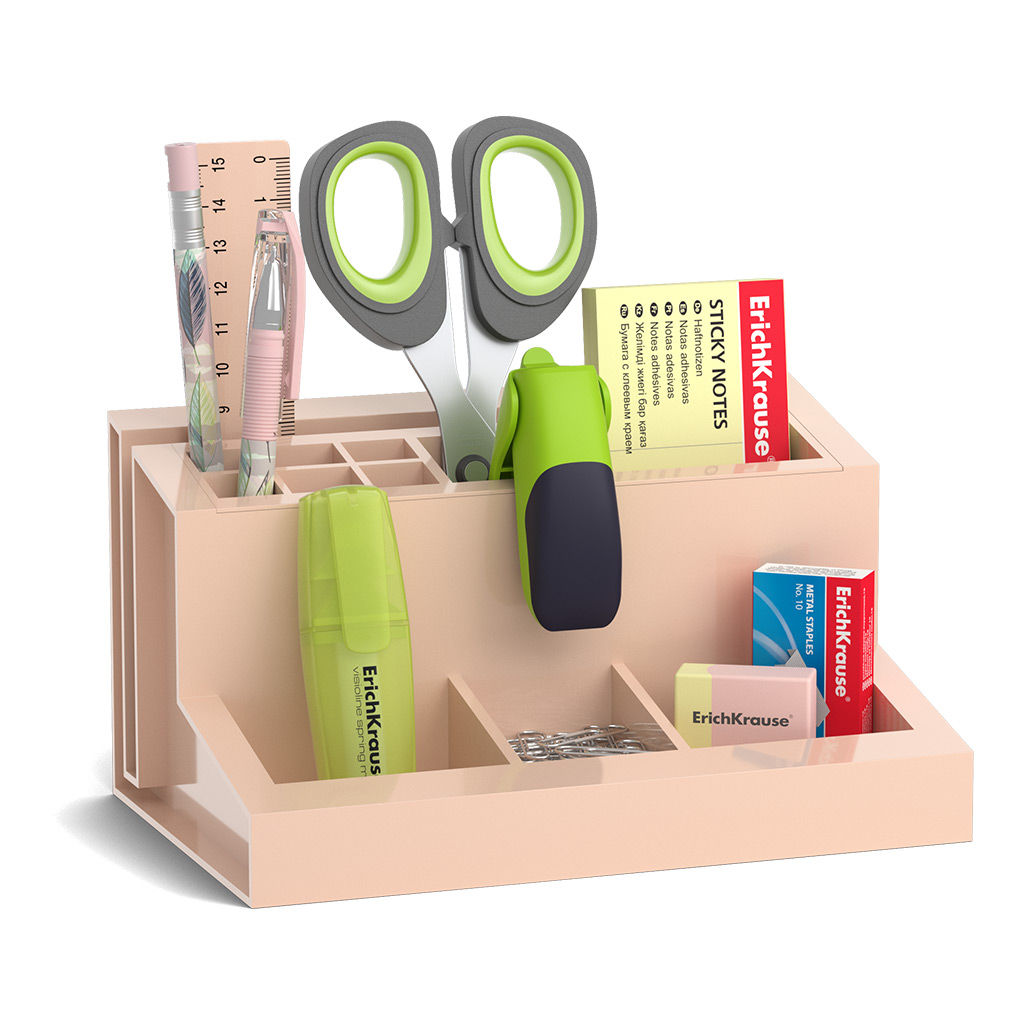 АКЦИЯ Цена за 1 шт. Набор настольный пластиковый ErichKrause® Leader, Powder, розовый