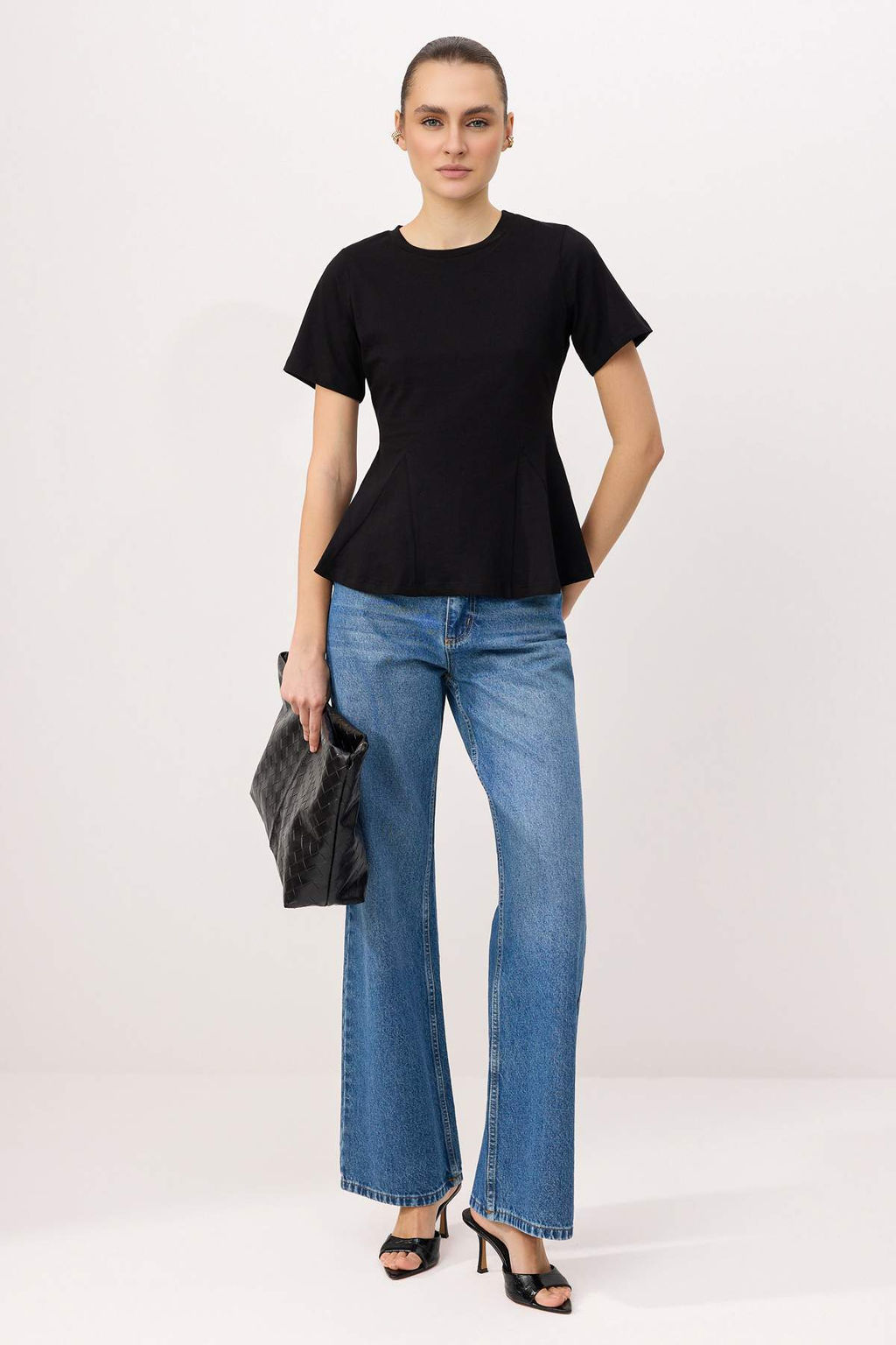 Kahverengi Peplum K?sa Kollu %100 Pamuk Orme Bluz TWOSS26BZ00028 - Trendyolmilla фото 10