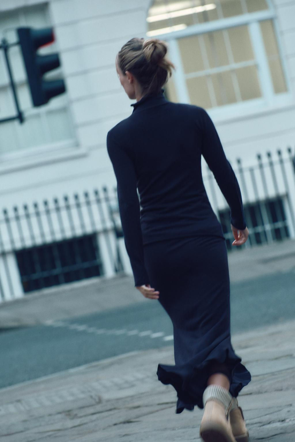 WOOL SKIRT WITH RUFFLED HEM - Zara фото 4