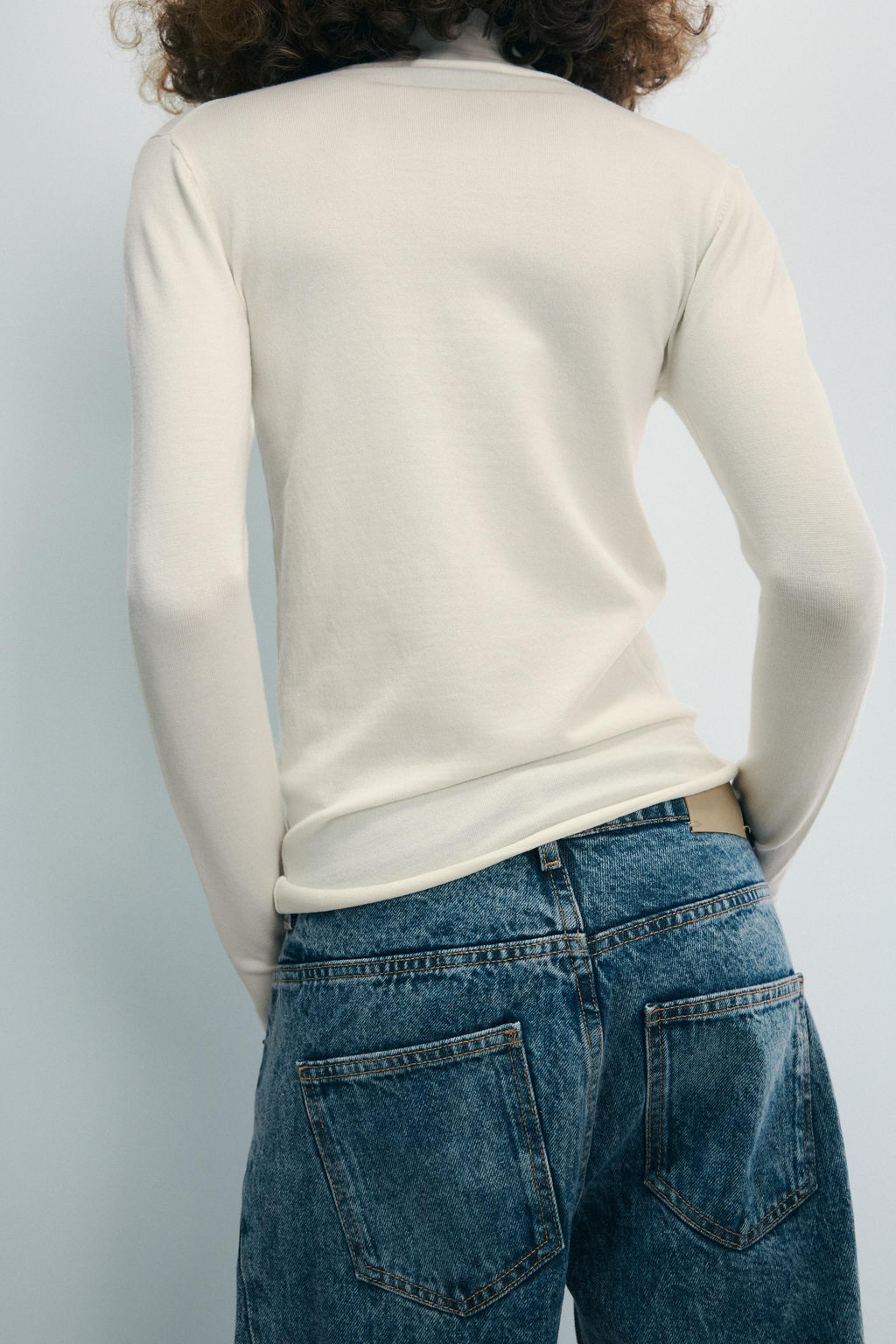 WOOL BLEND CROSS-OVER HIGH NECK JUMPER - Zara фото 3