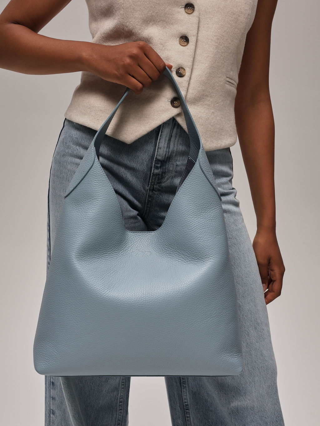 Кожаная сумка Michele DBR 31156 серое небо  фото 2