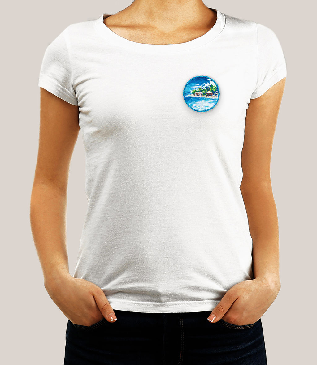 Набор для вышивания PANNA Живая картина JK-2298 Брошь. Море 5.5 х 5.5 см