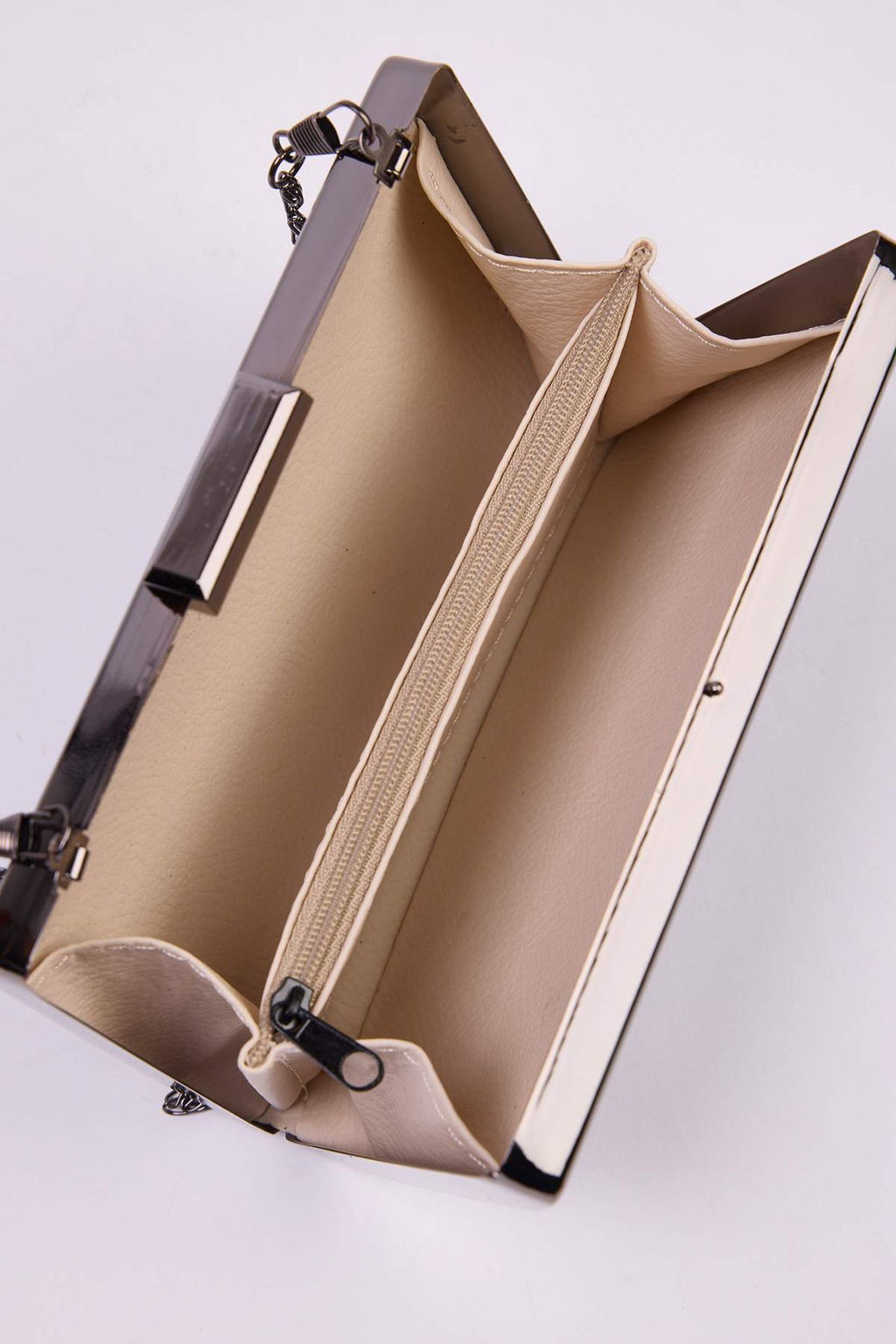 Metalik Gumus Uc Boyutlu Abiye Kad?n S?k Mini Clutch El Cantas? TAKSS25PY00004