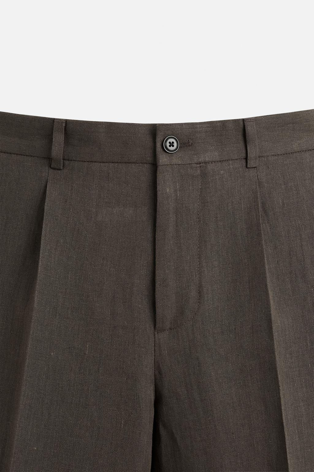 100% LINEN SUIT TROUSERS - Zara фото 7