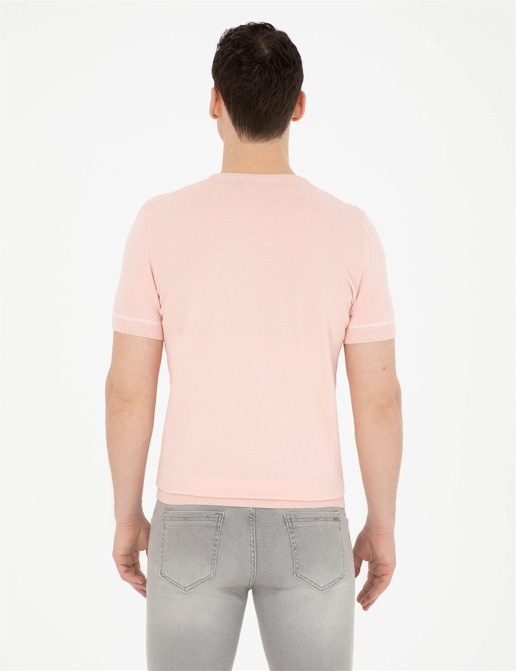 A__k Pembe Slim Fit Bisiklet Yaka Triko Ti__rt