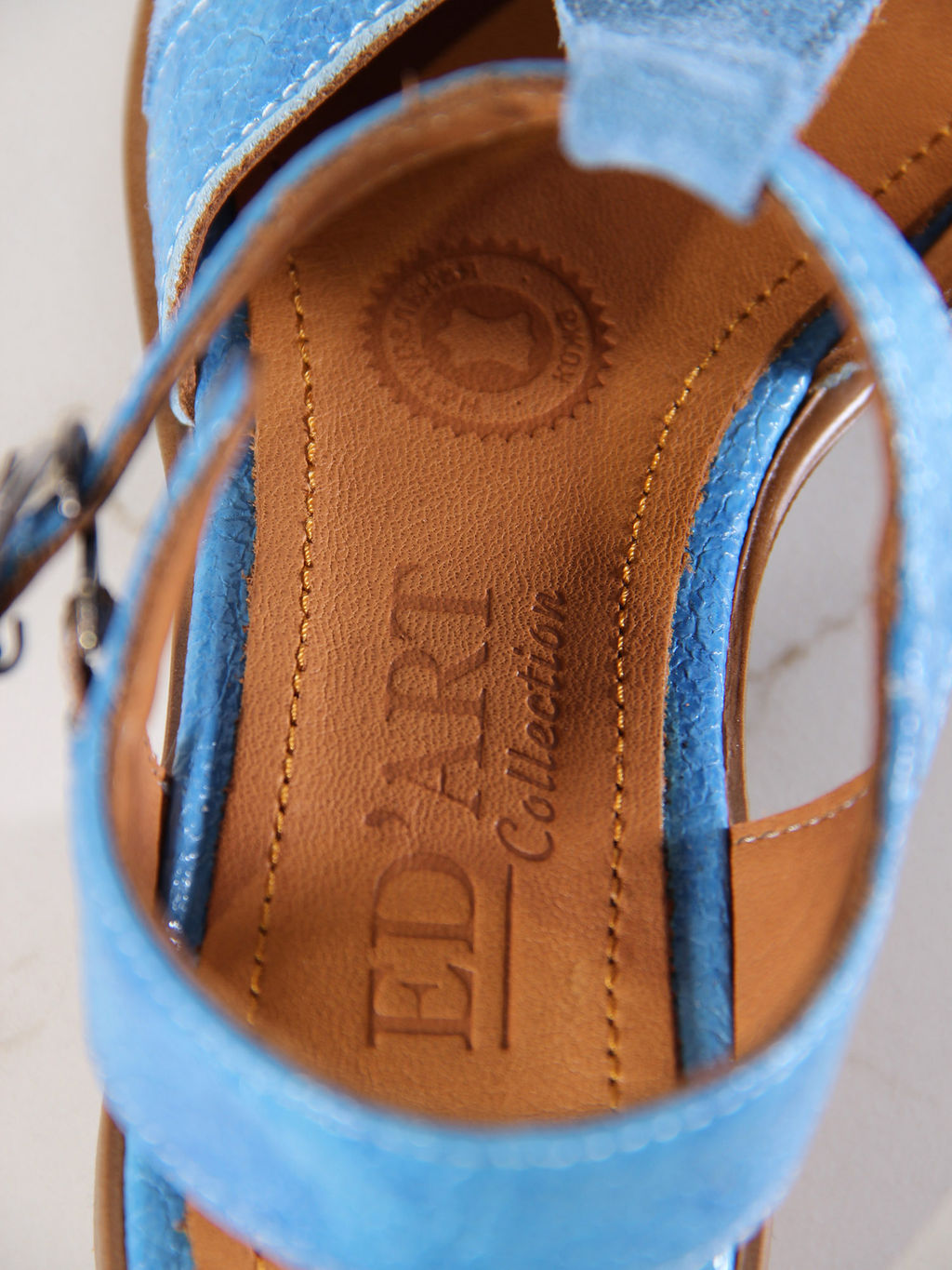 Босоножки 5038.23663bе.Голубой наплак+голубая замша