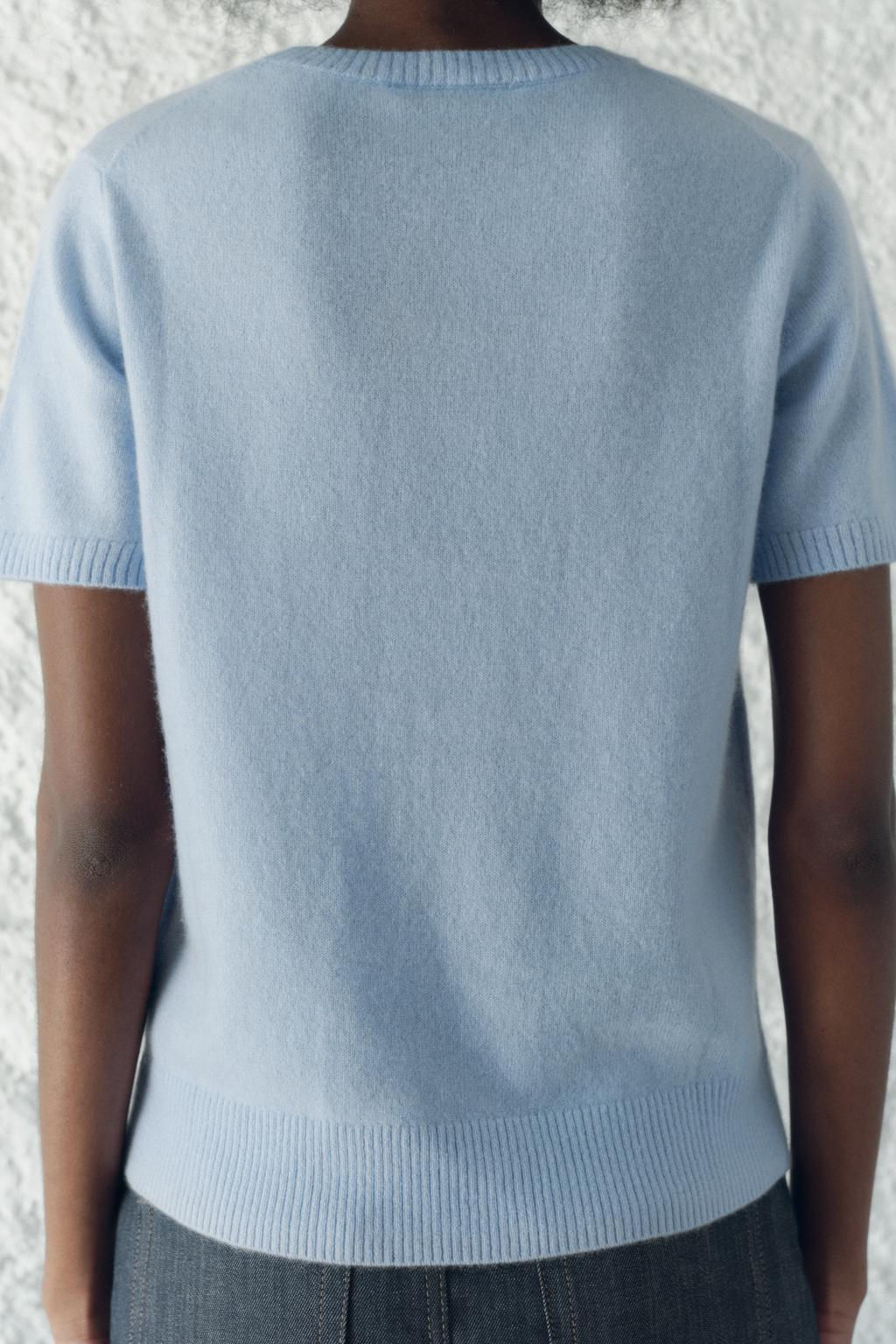 BASIC 100% CASHMERE SHORT SLEEVE TOP - Zara фото 16