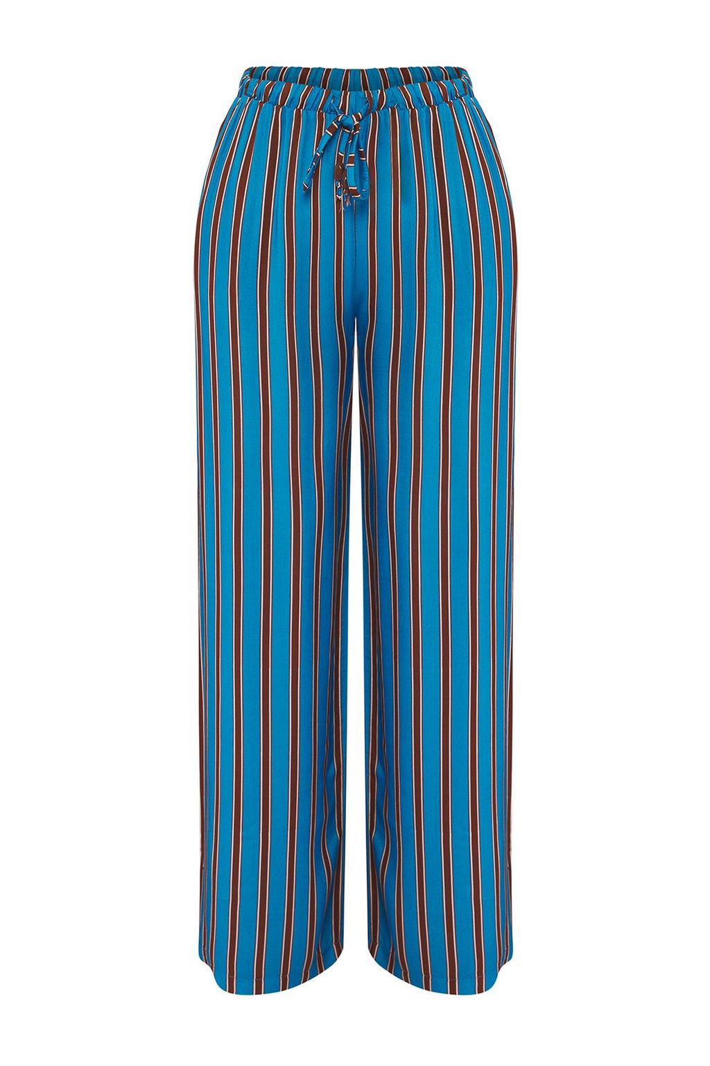 Trendyolmilla Cizgili Dokuma Baglama Detayl? Plaj Pantolon TBESS25PL00007 фото 5