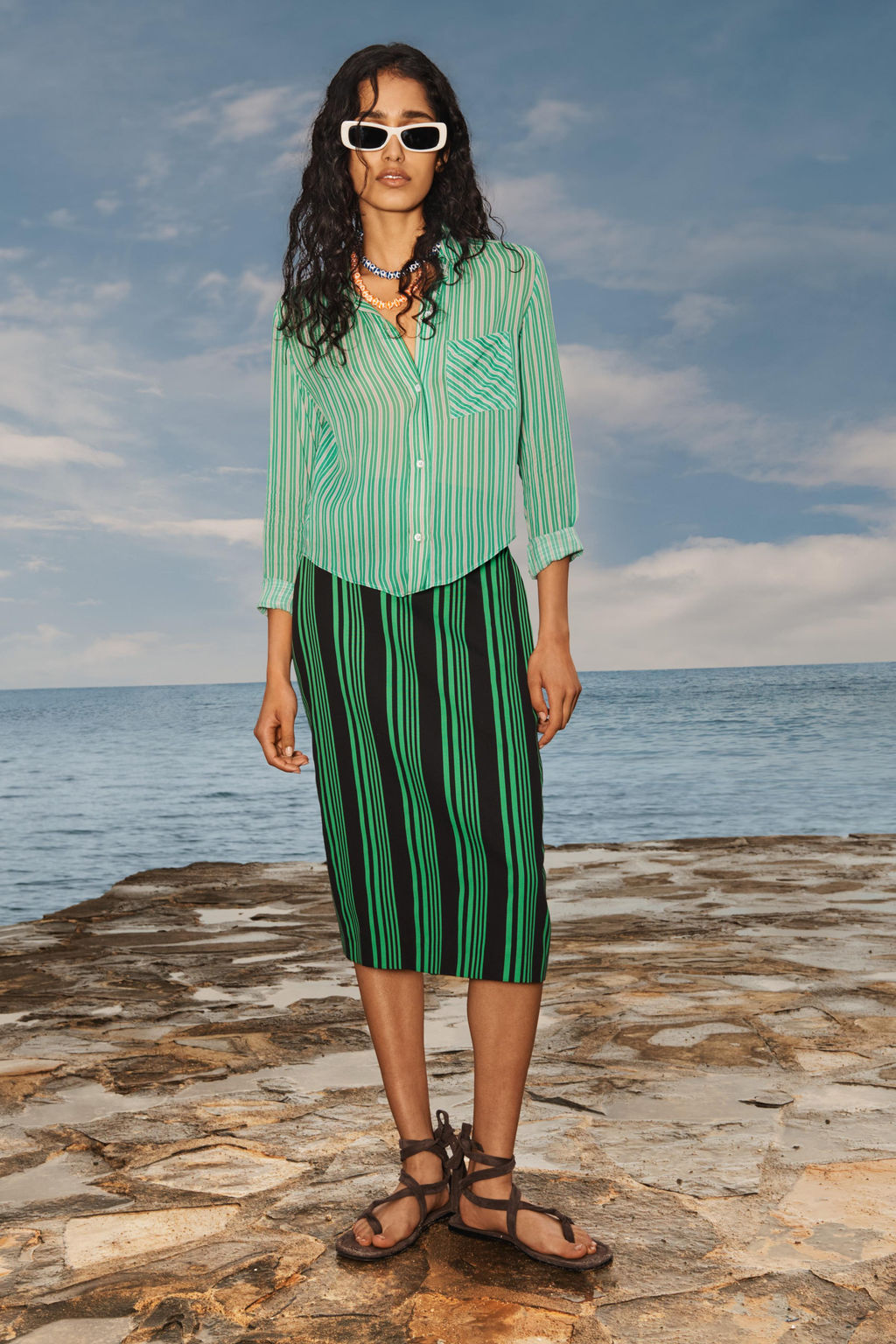 LIMITED EDITION STRIPED STRAIGHT SKIRT - Zara фото 7