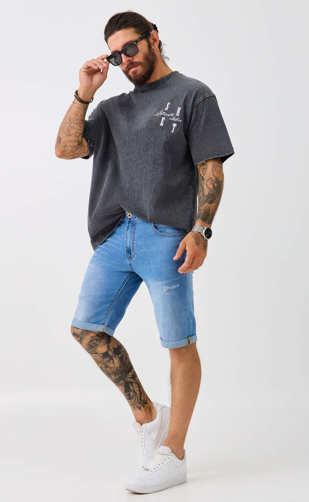 Шорты джинс FA211-0972 l.blue - Fine joyce фото 4