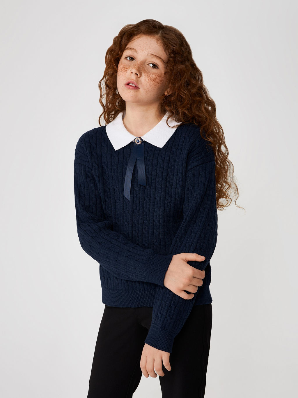 ACOOLA / Джемпер детский для девочек Sandra темно-синий