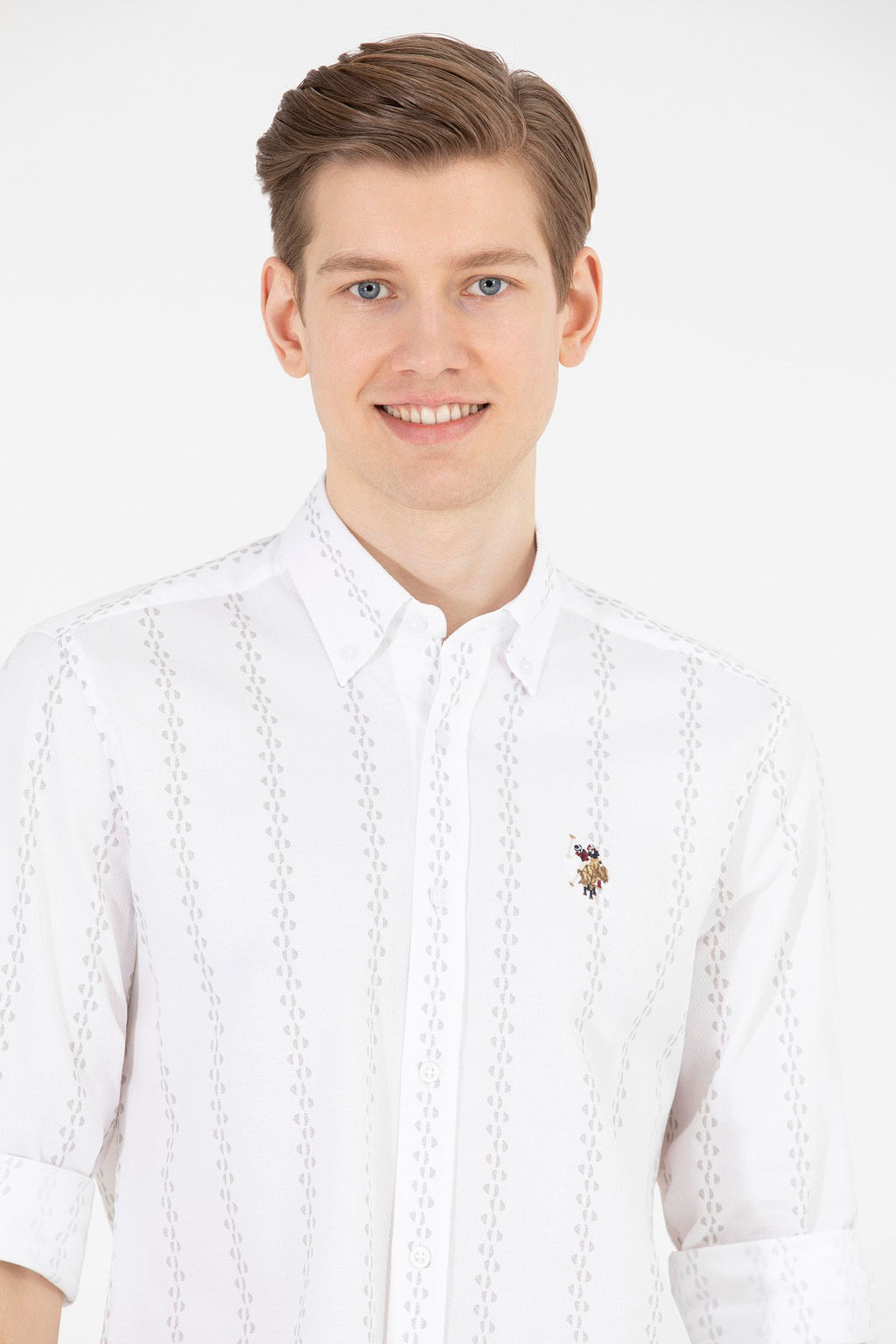 Мужская кремовая рубашка Узунколь - U.s. polo assn фото 16